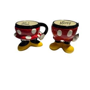 Mickey Minnie Mouse Coffee Mugs Pants Bottom Legs Disney Parks Cups Never Used